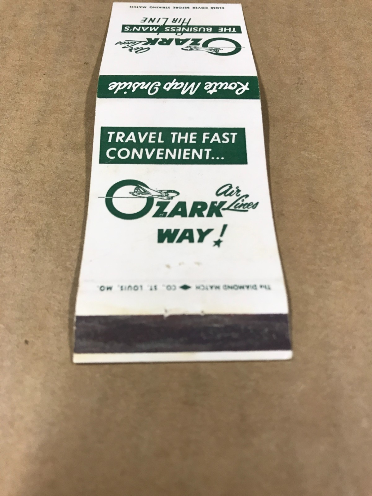 Vintage Ozark Air Lines – Matchcover, Matchbook