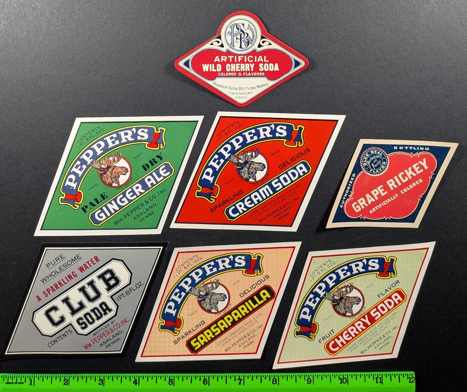 Vintage (Lot of 28) Soda Drink Beverage Paper Labels