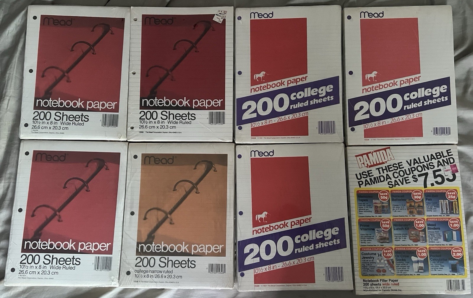 Vintage Mead Notebook Paper NOS Sheets Pamida Advertising New Sealed Old Stock