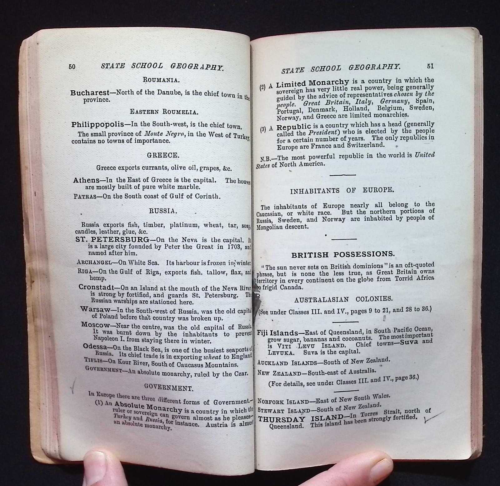 Australian State School Geography Class Book, Dawborn, Revised Programme 1898
