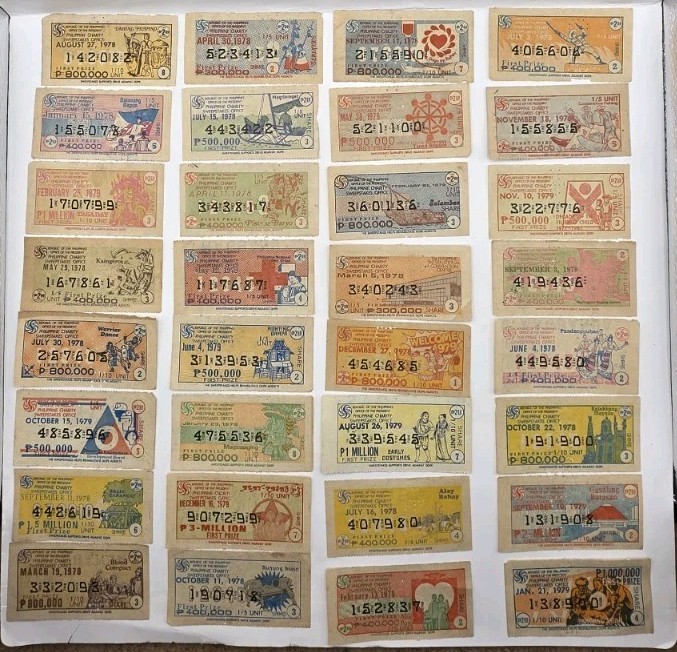 1970s Philippines Paper Collectible Vintage Sweepstakes.Lot Of 32.Used