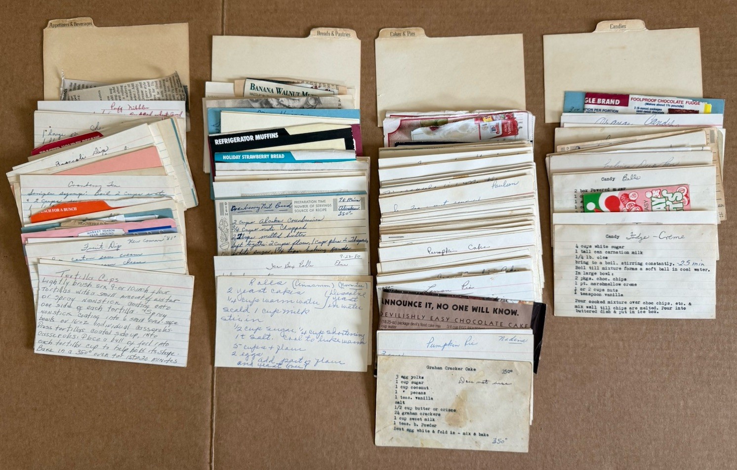 Vintage Recipe Cards And Clippings 1980s And More Recent