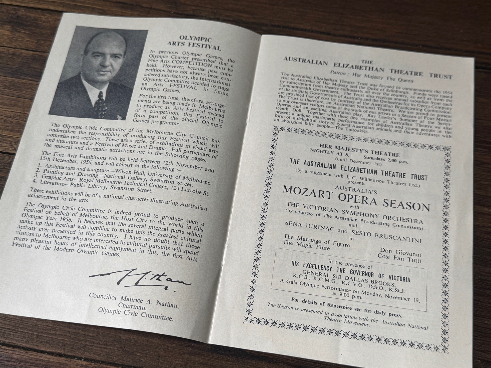 Vintage 1956 Melbourne Olympic Games THE ARTS FESTIVAL Music Programmes