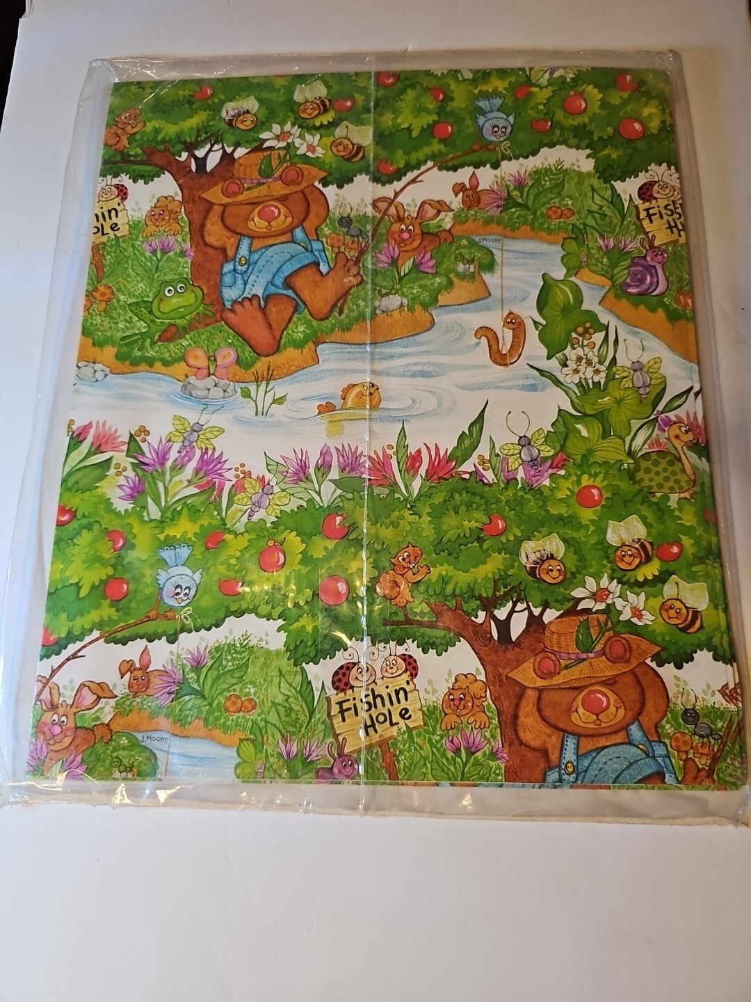 VTG Current Wrapping Paper Set 2 Sheets 24×30 and 2 Cards Retro Gift Wrap