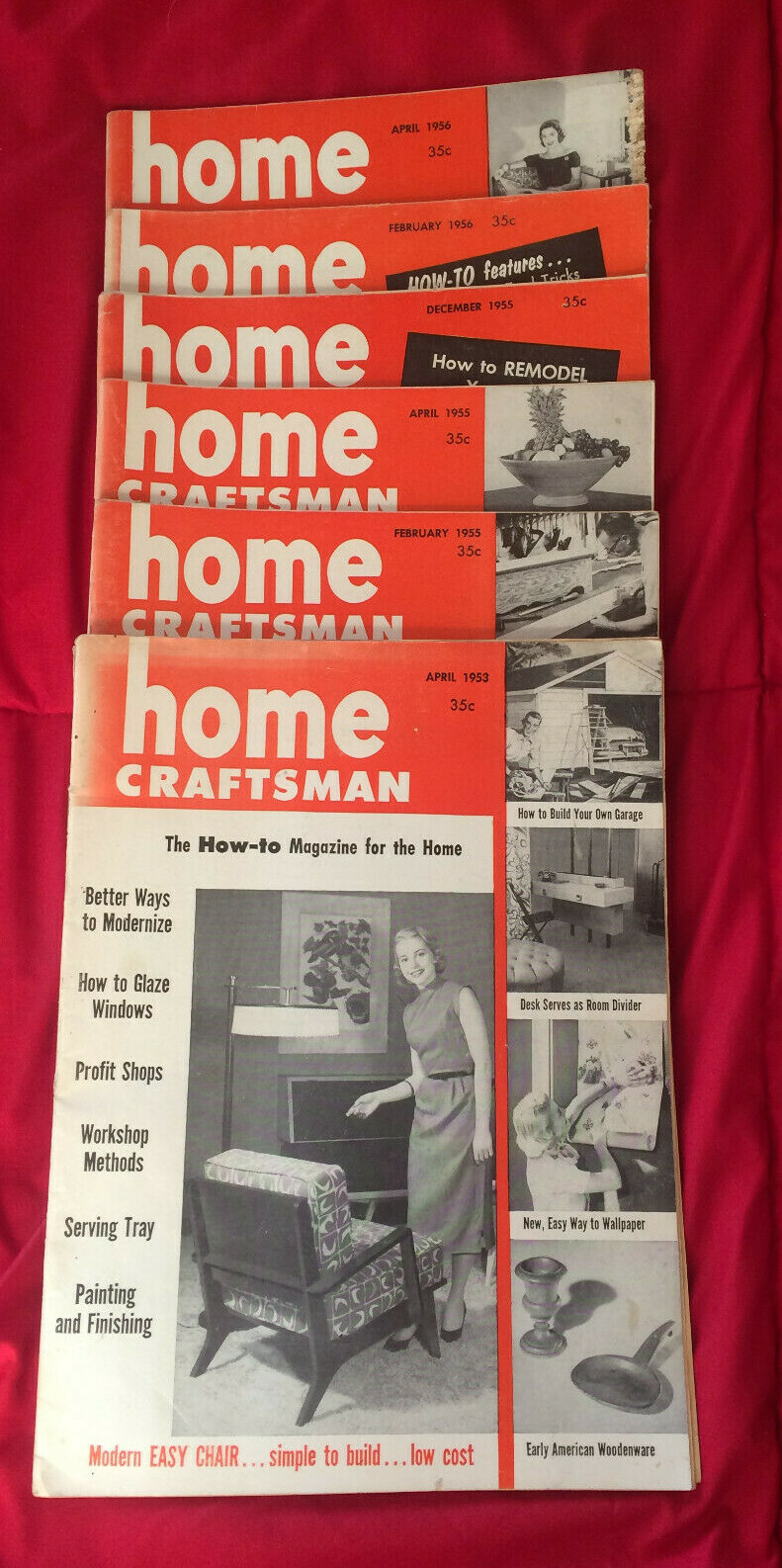 Vtg HOME CRAFTSMAN Magazines 1953-1956 Lot of 6