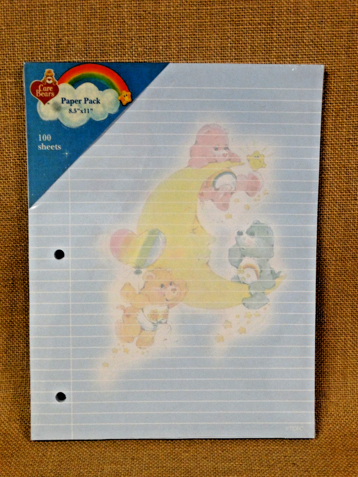 Vintage 2004 Care Bears Paper Pack ~Ruled Filler Notebook Paper~ 3 Hole Punched