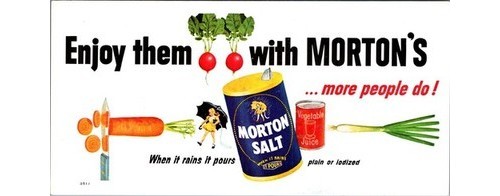 Morton Salt Advertising Blotter 351J Morton Girl Produce 1940s Fountain Pen Ink