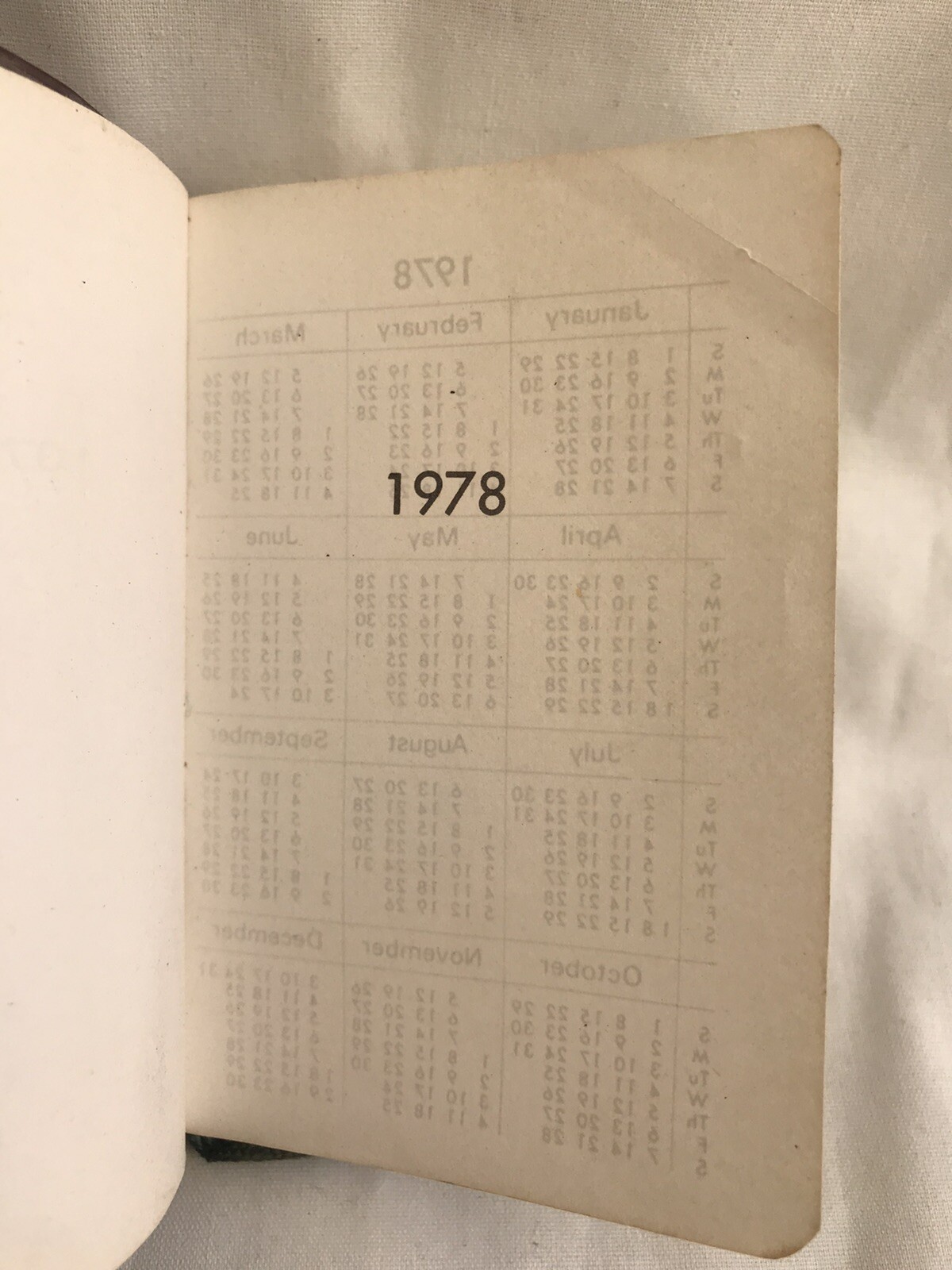 Vintage Wadlow 1978 Miniature Diary