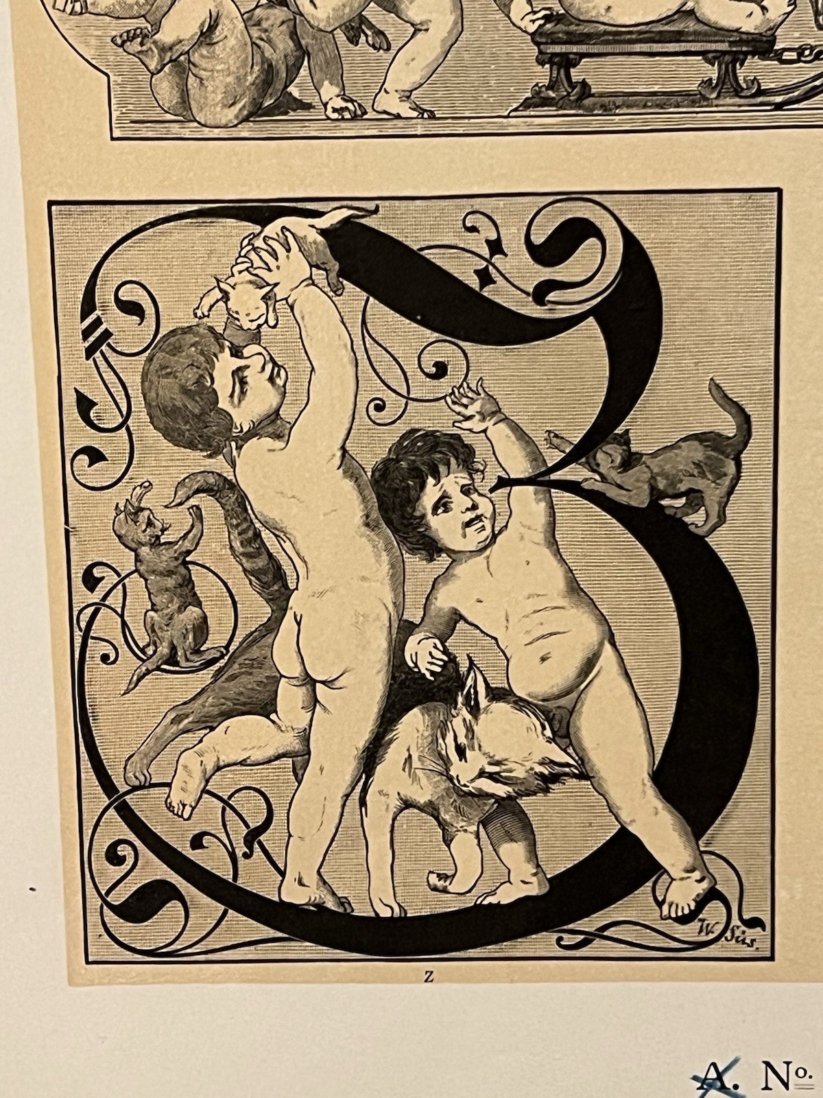 1882 Allegorien Und Embleme Art Print Vienna Cherubs Mythical Figures Plate #143