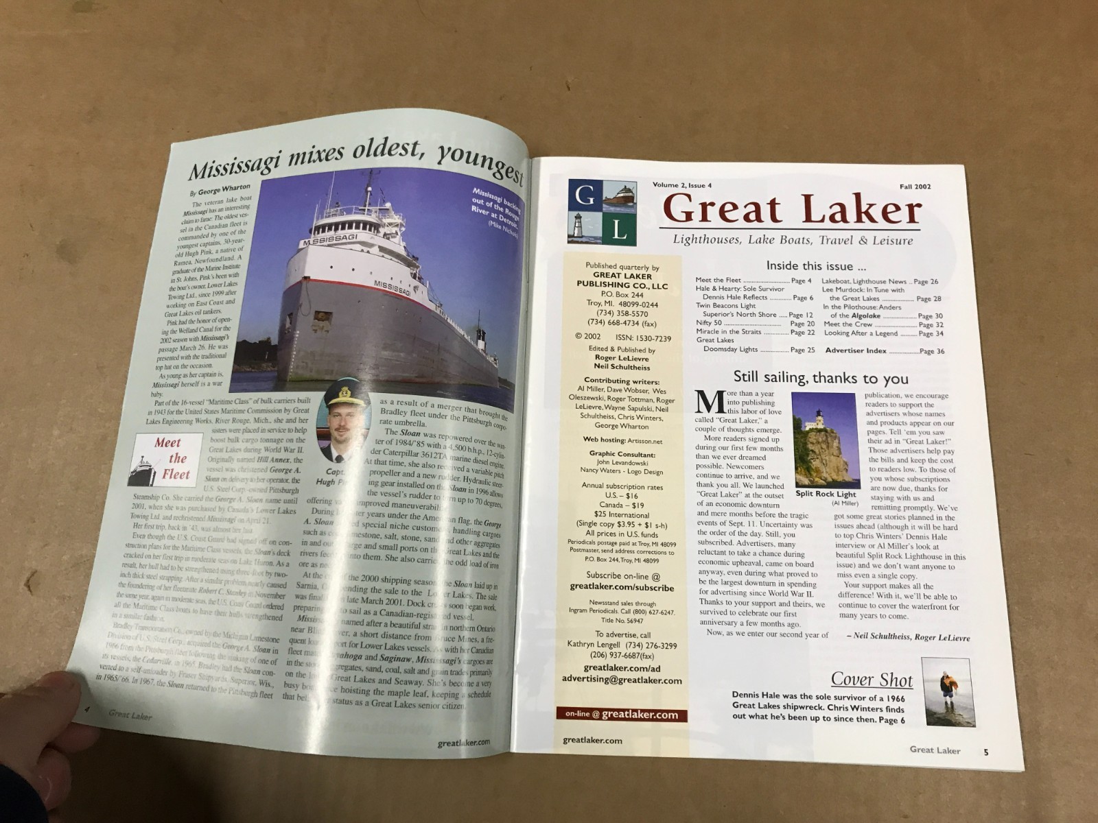 Great Laker Magazine – “Sole Survivor Dennis Hale”- Vol.2 No.4- Fall 2002