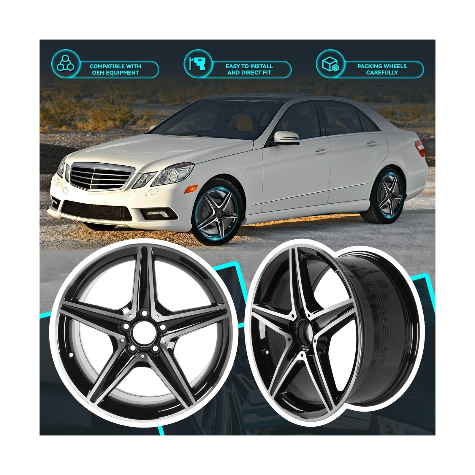 New 18 Inch 18×8.5Inch Premium Aluminum Alloy Wheel Rim Fits for Mercedes Ben…