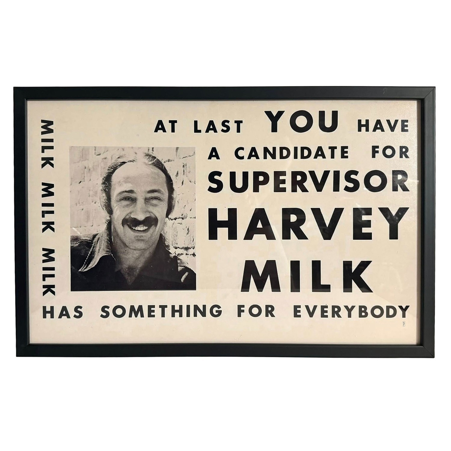 Framed 1973 Harvey Milk “Milk Has Something for Everybody” Campaign Poster Repro