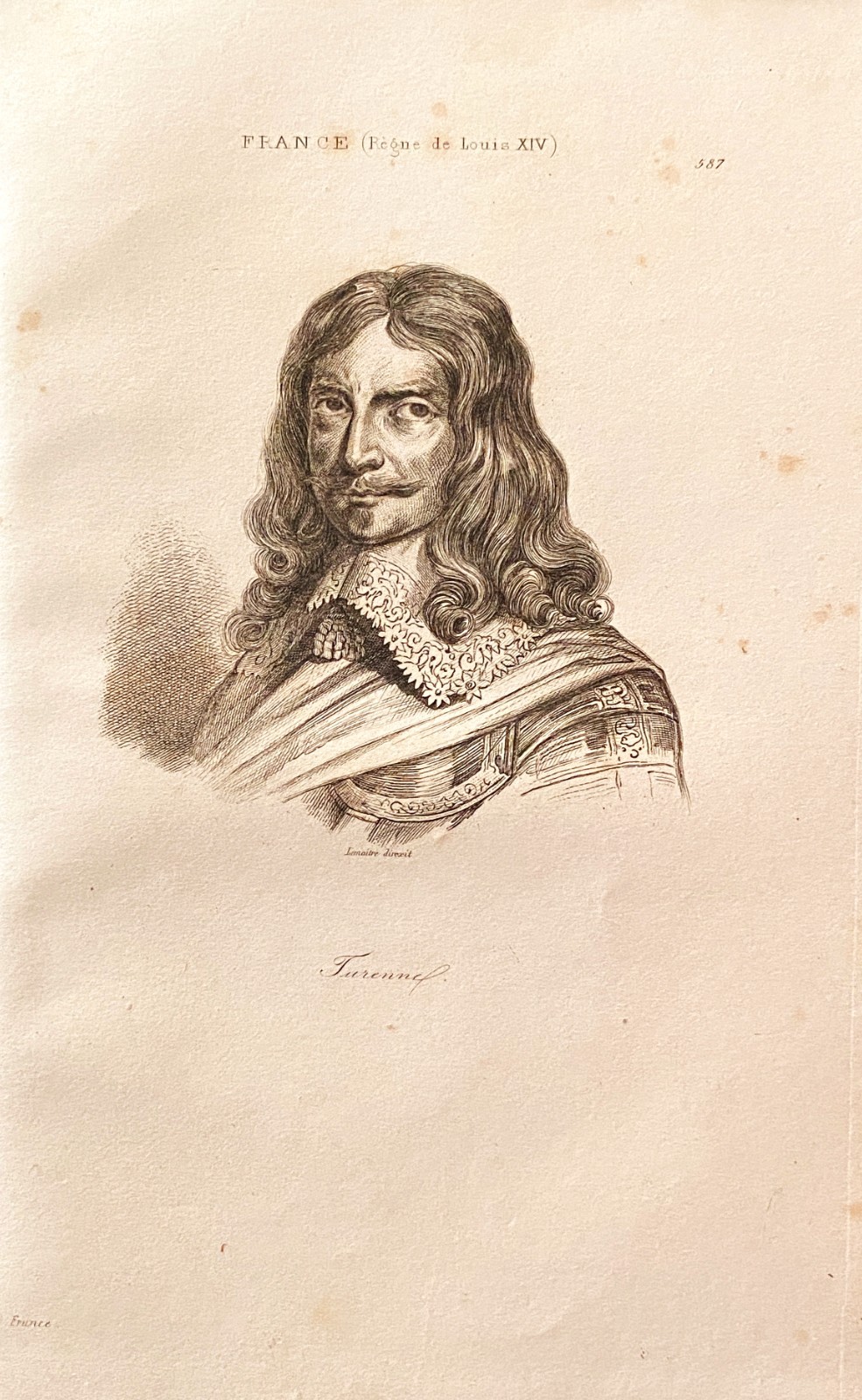 Engraving France Louis XIV ” Turenne “