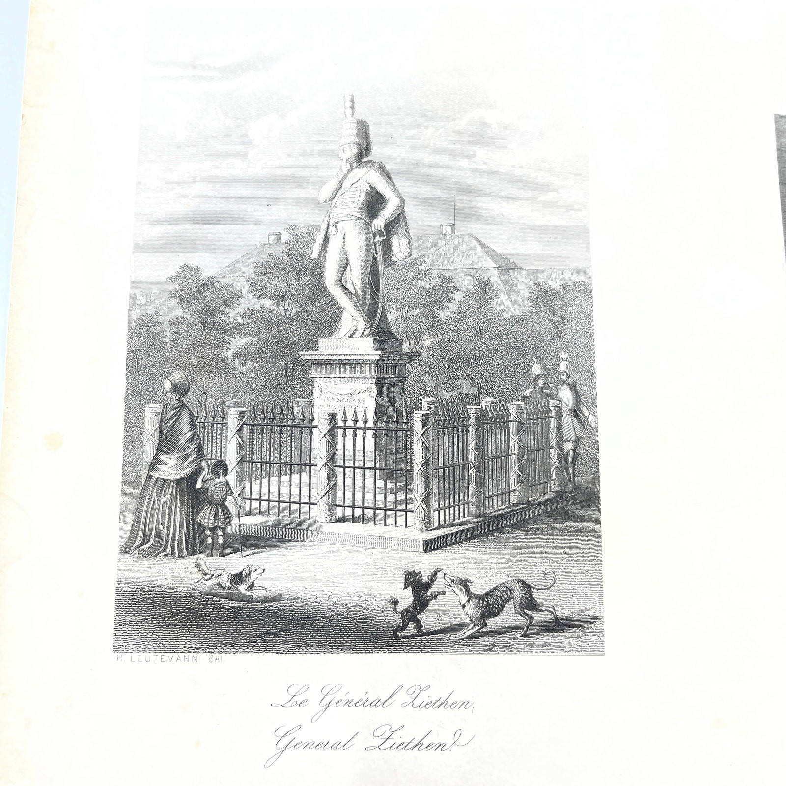 1864 Art Engraving – General Liethen Prince Fürst von Blücher H. Leutemann AC3