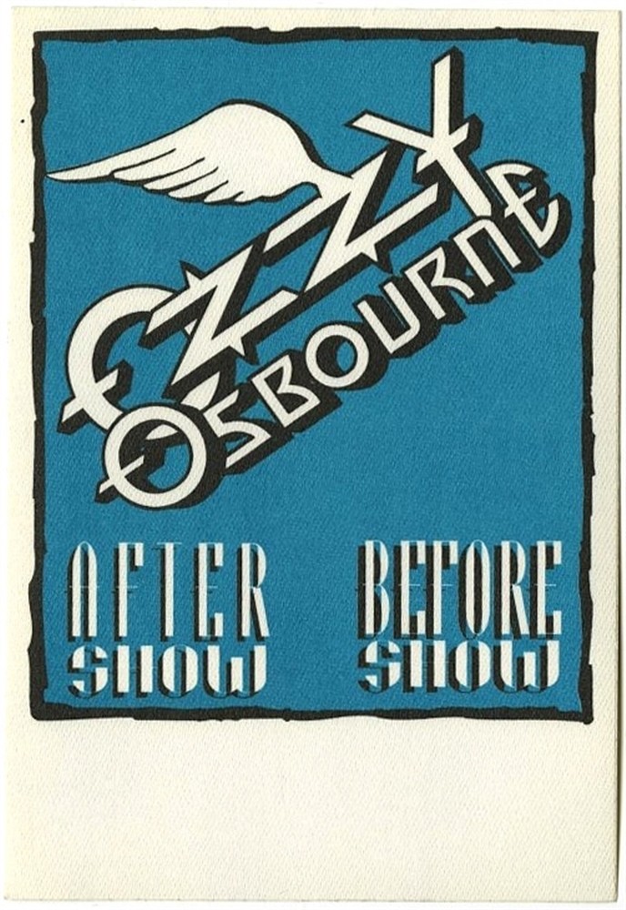 Ozzy Osbourne 1991 No More Tears concert tour After Show Backstage Pass