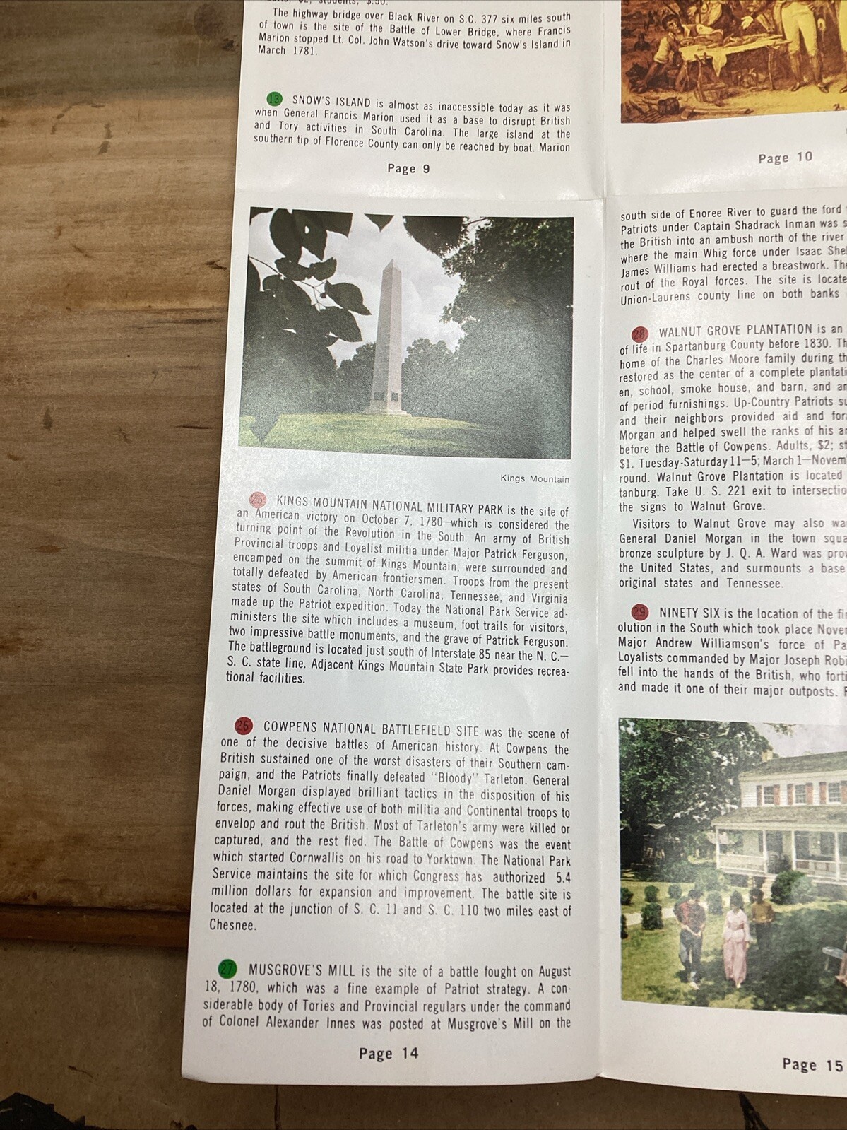 Vintage Major Sites Of The Revolution Brochure In South Carolina B52