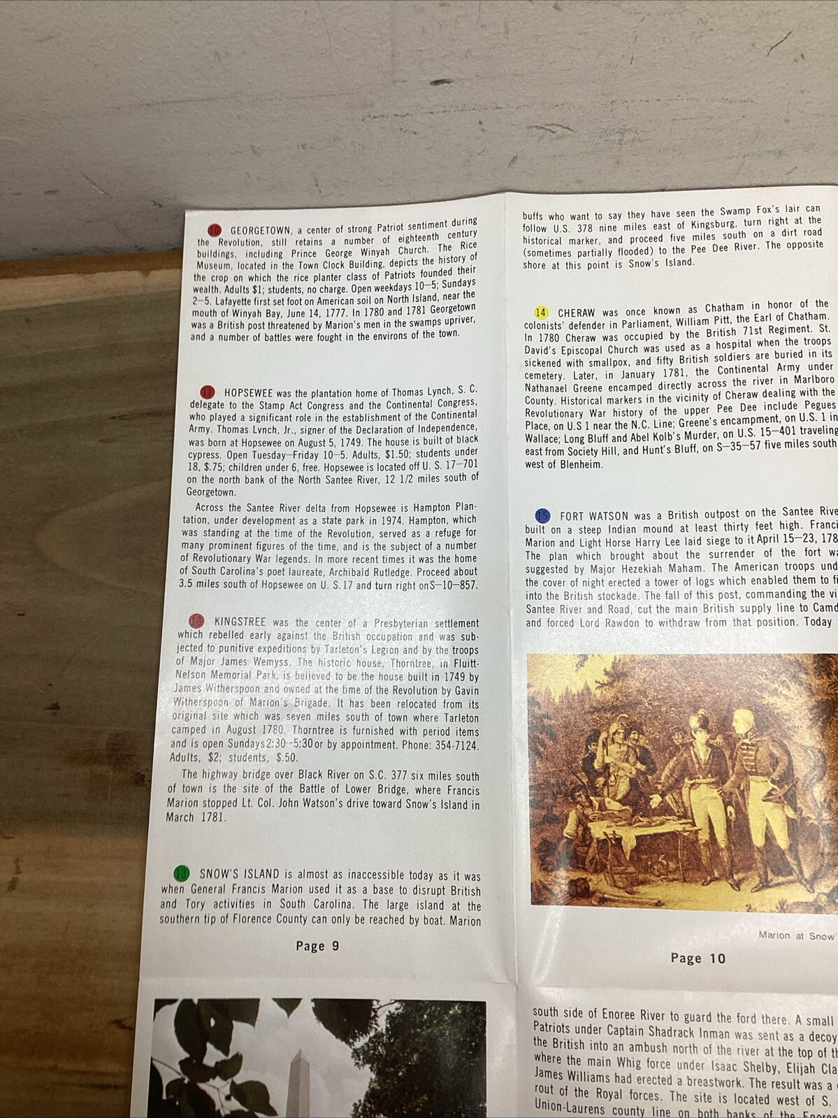Vintage Major Sites Of The Revolution Brochure In South Carolina B52