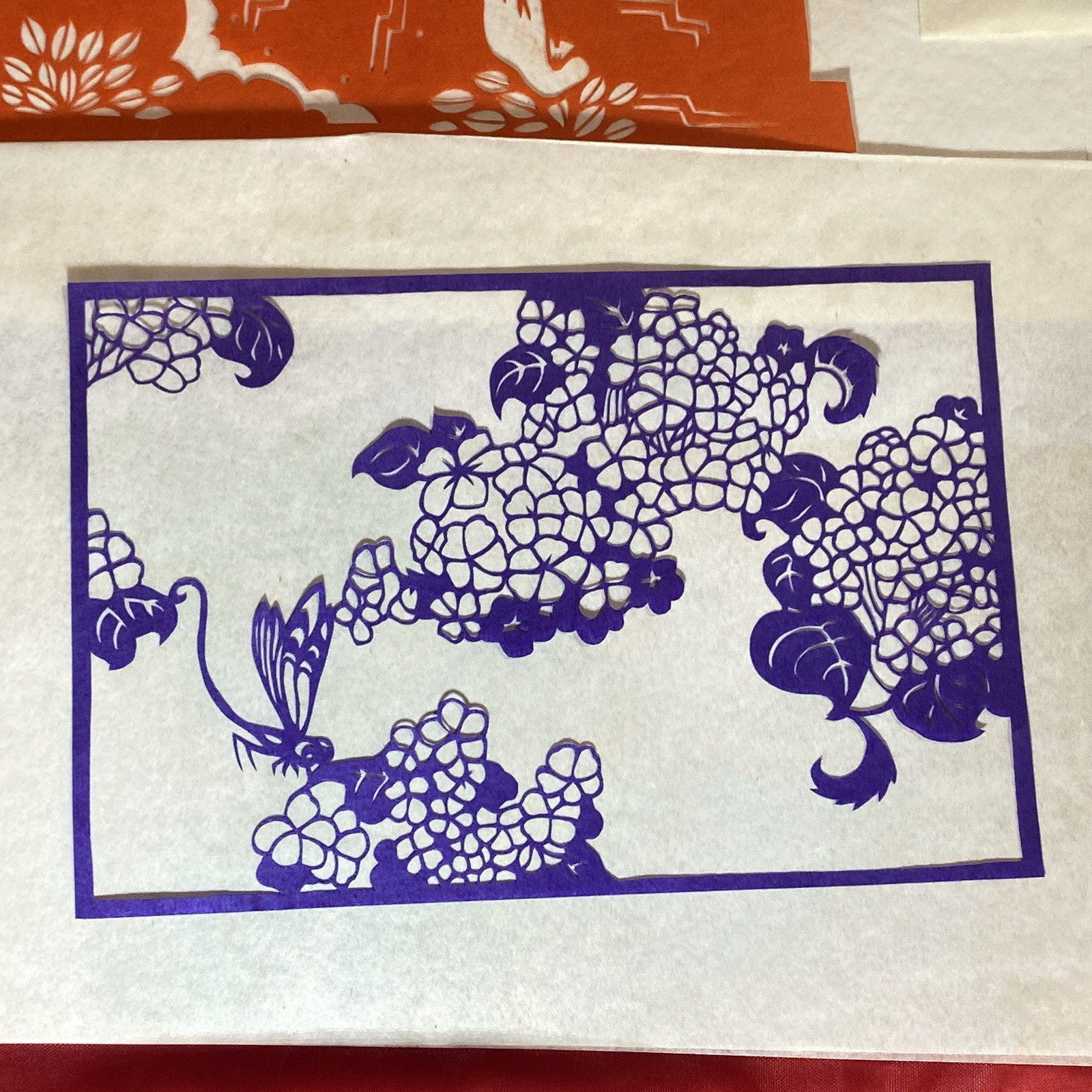 7 x VTG Jianzhi Chinese Folk Paper Cuts Tiger Butterfly Panda Cats Journaling