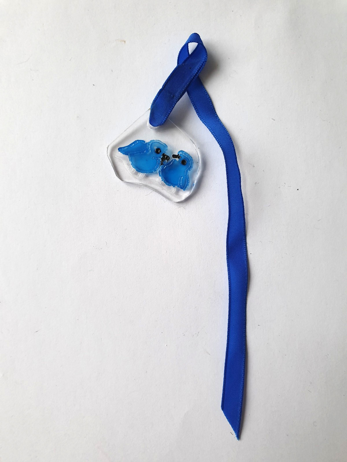 Plastic Bookmark Blue Birds in Love Romantic Gift x Him Her Him