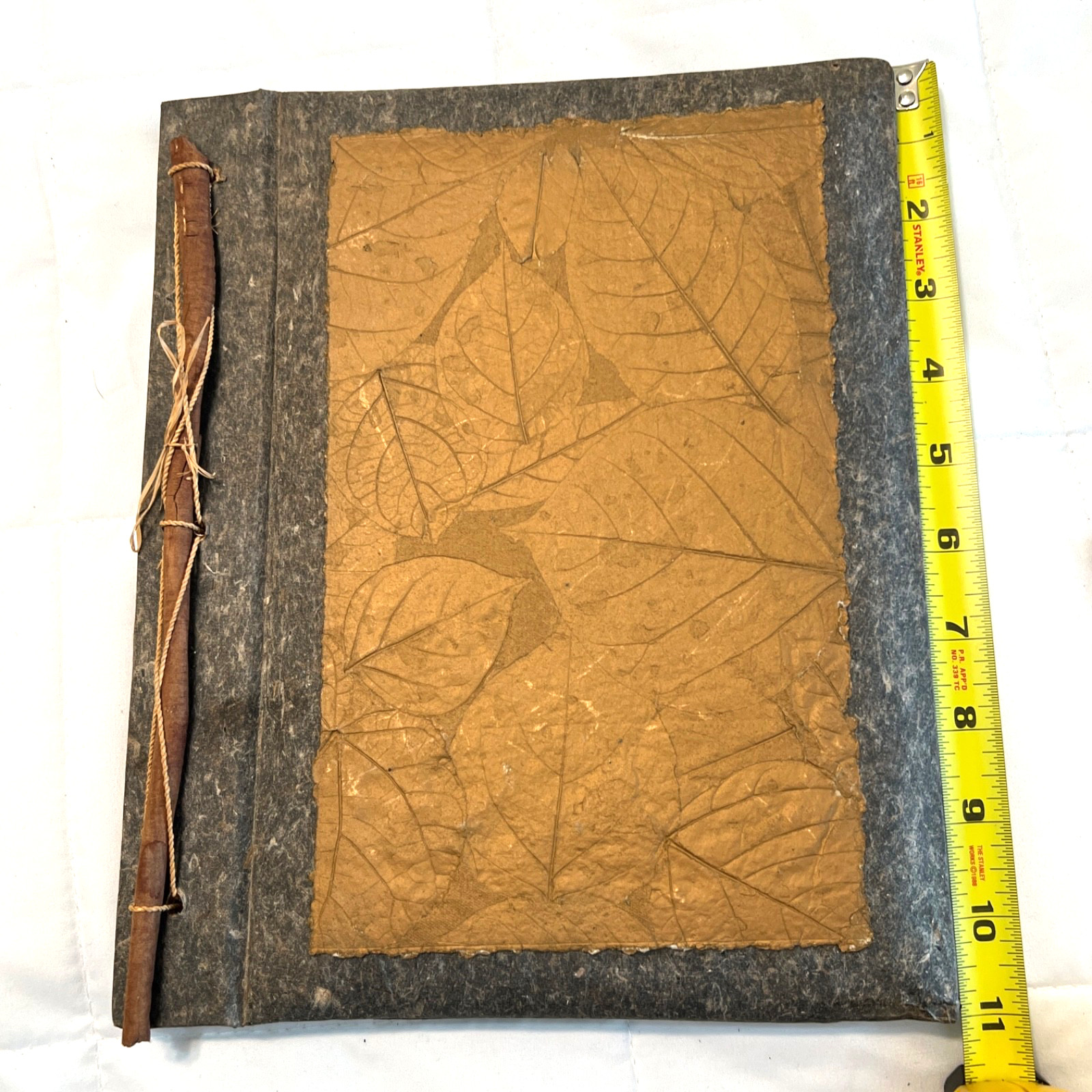 Handmade Pineapple Paper Photo Album Junk Journal Leaf Embossed Scrapbook 9×11″