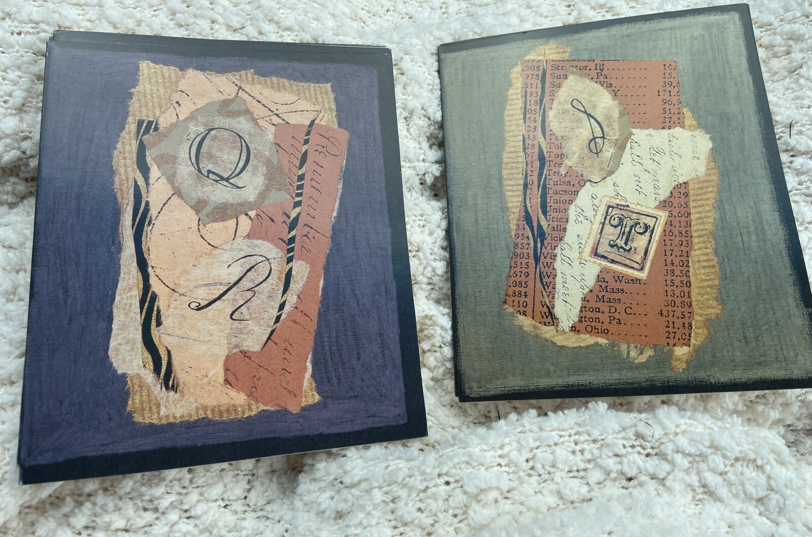 Two Women Boxing-Vintage RARE Handmade Notecard set w/Storage Box-set Of 20