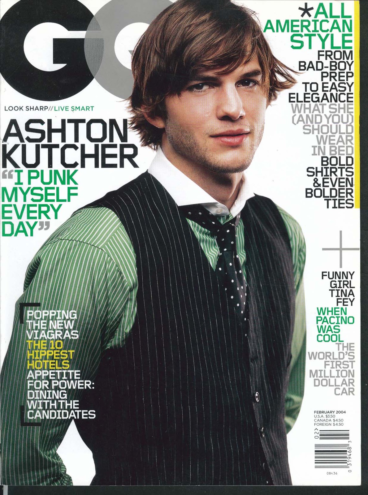 GQ Ashton Kutcher Tina Fey Ben Kingsley 2 2004