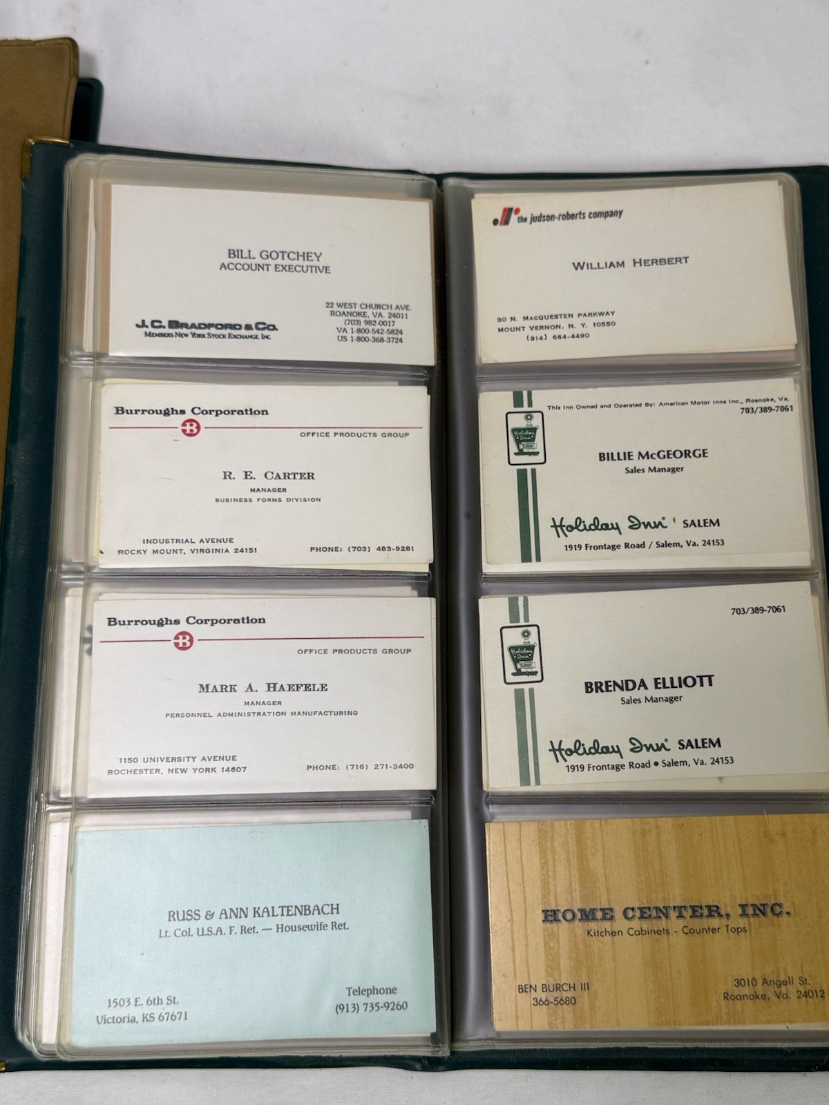 Vintage 1950 To 1990 Mid Century Business Card Binders & Cards Nice Collection