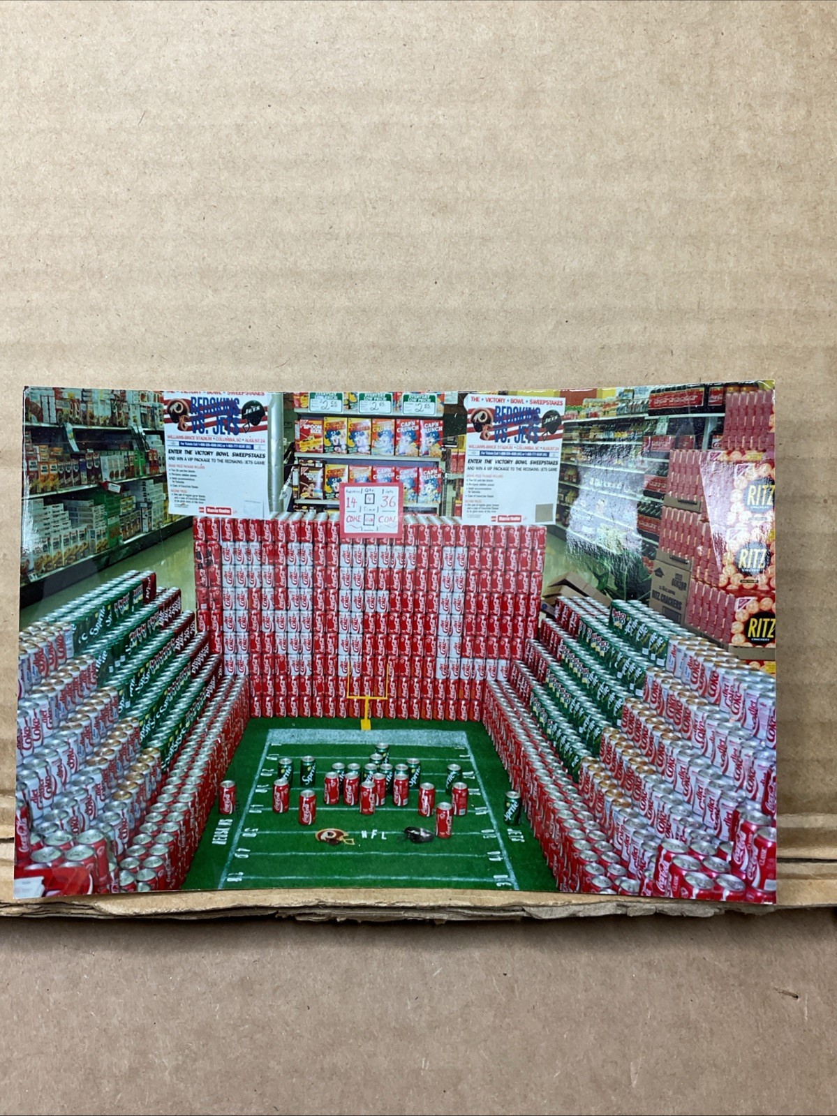1991 Harris Teeter Coca Cola Advertising Display Redskins Vs Jets Victory Bowl