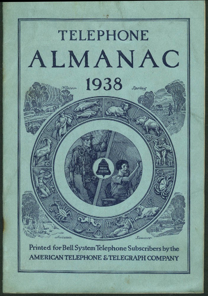 Telephone Almanac 1938 AT&T Bell Telephone