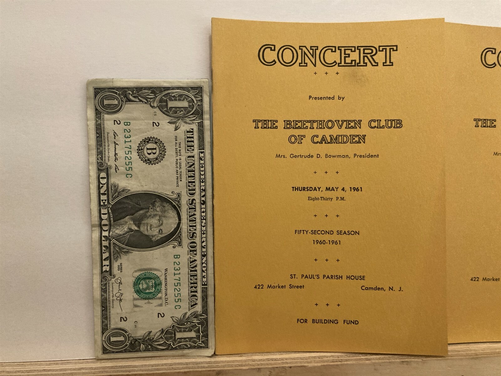 1961 May 4 Beethoven Club of Camden St. Paul’s Concert Program New Jersey NJ Vtg
