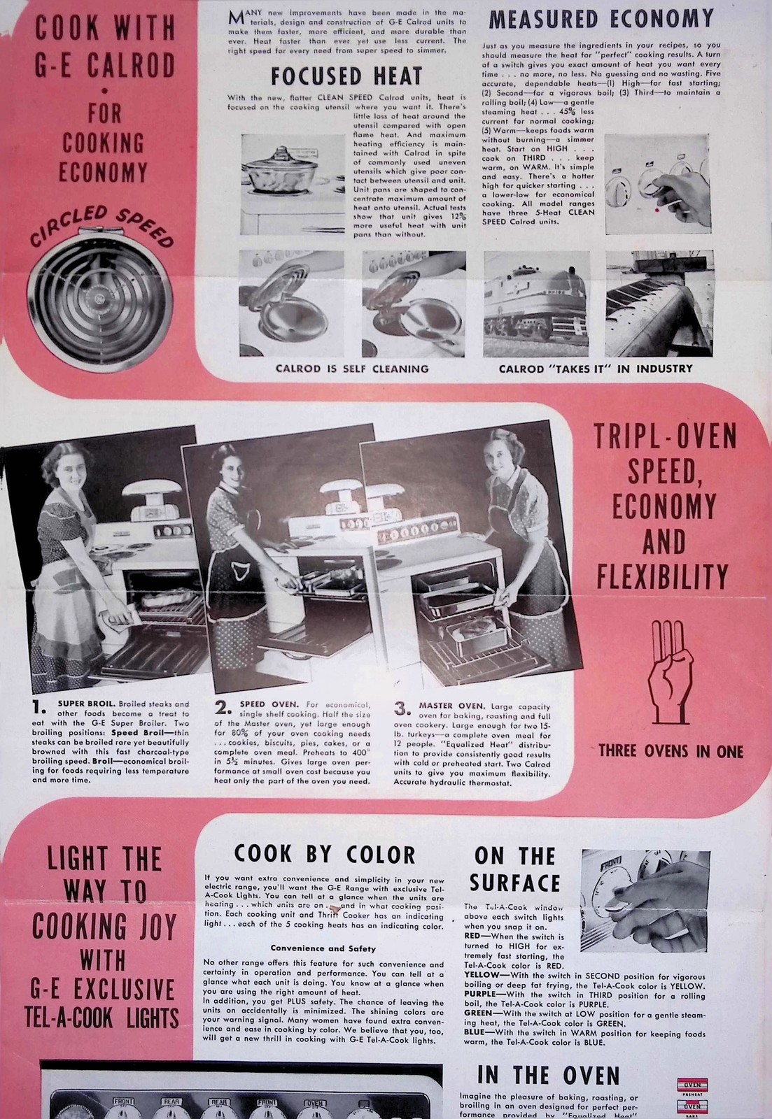 General Electric Cooking Ad 1940s-50s Why You Too Will Enjoy Red Type