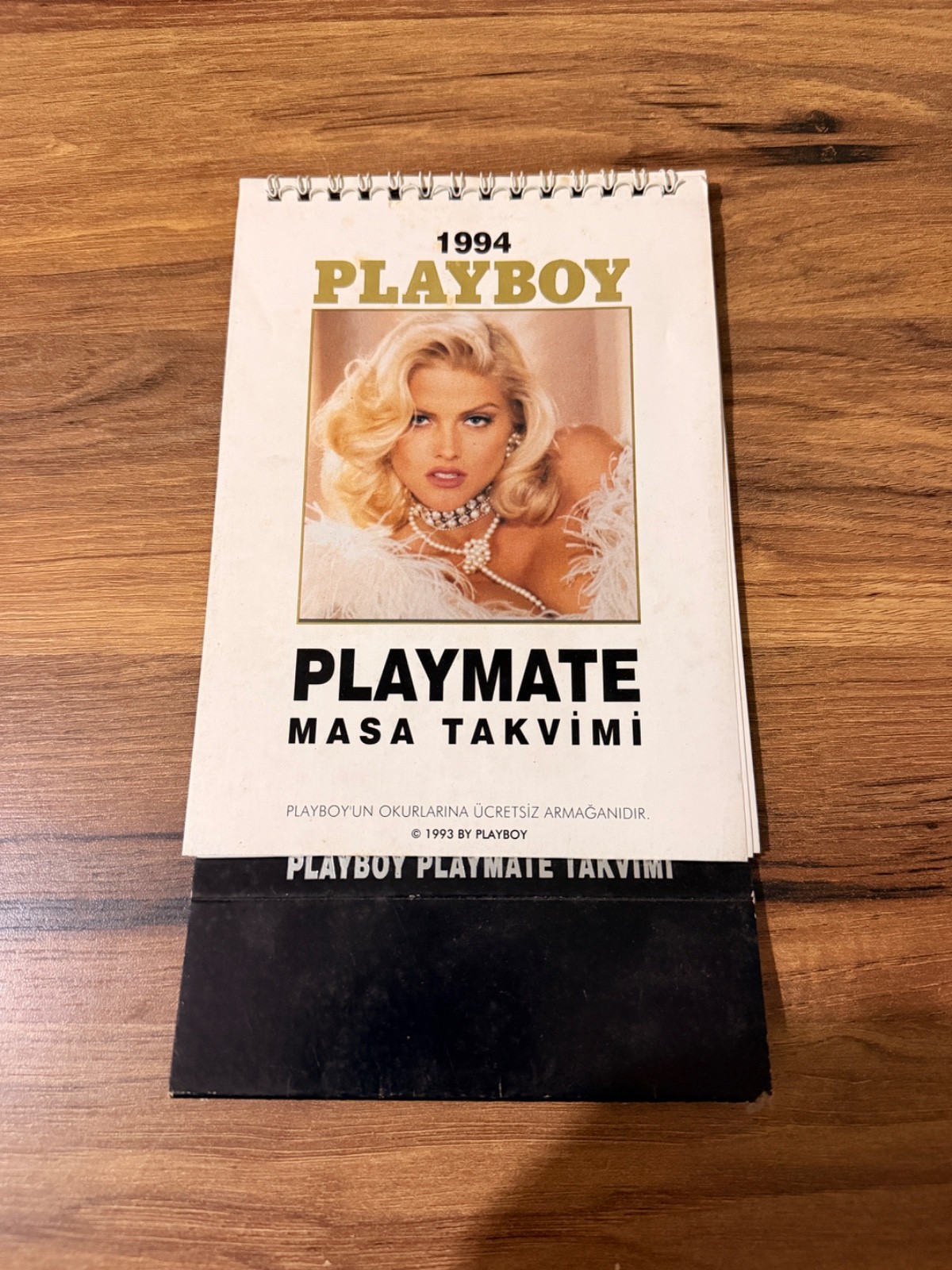 1994 Playboy Playmate Desk Calendar Anna Nicole Smith Rare Turkish Magazine VTG