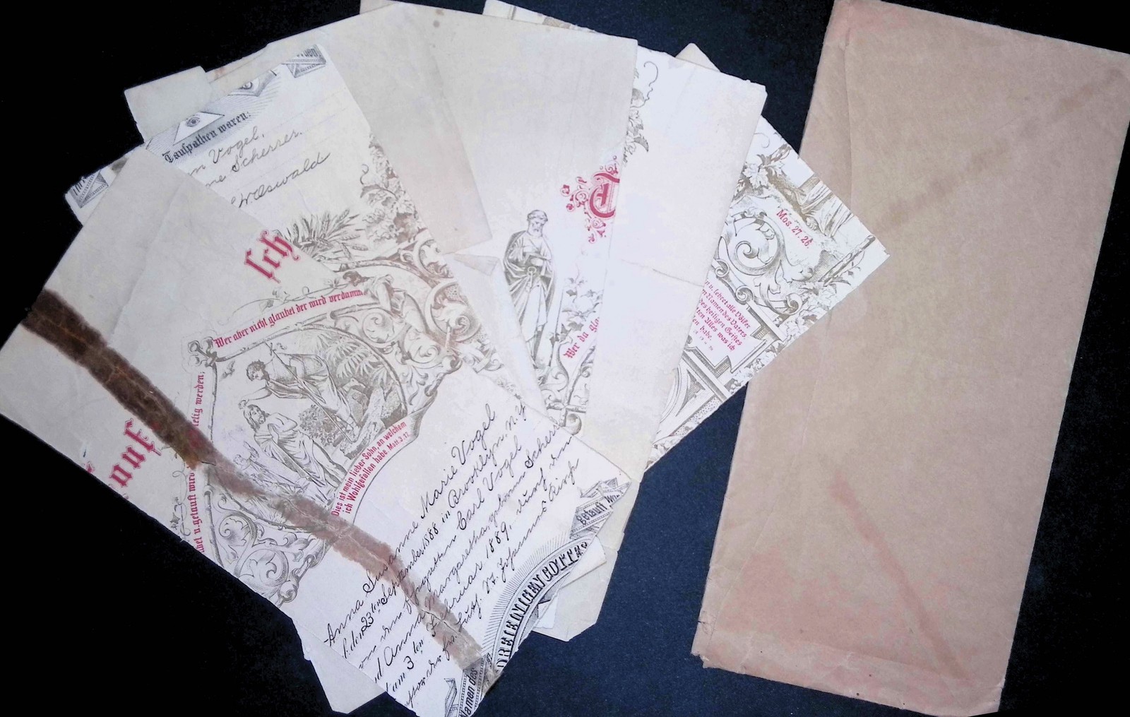 Early 1900s Tan Envelope w/ Handwritten Letter & Printed Return Address