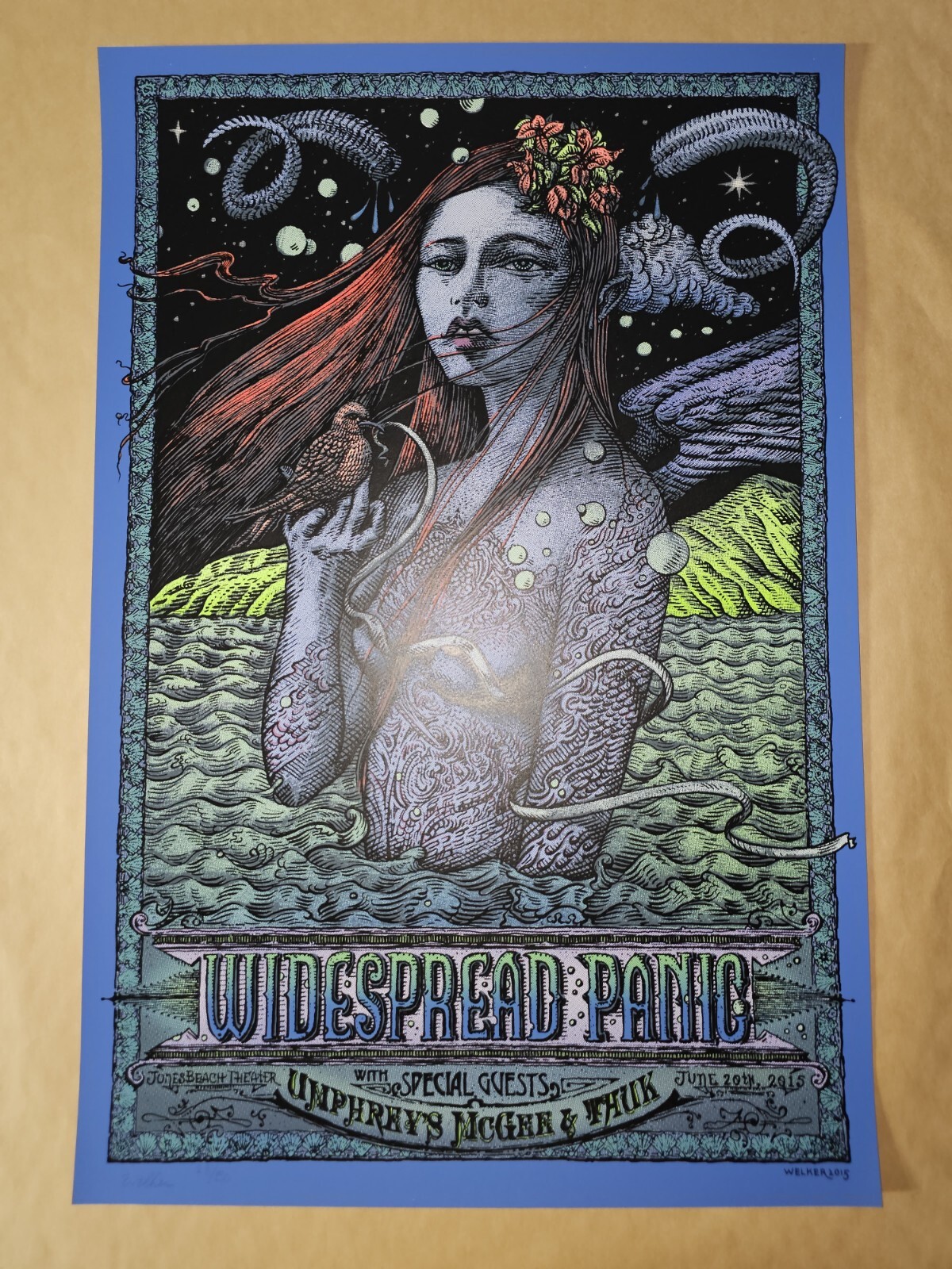 Widespread Panic David Welker Wantagh New York Signed Poster Screen Print # NY
