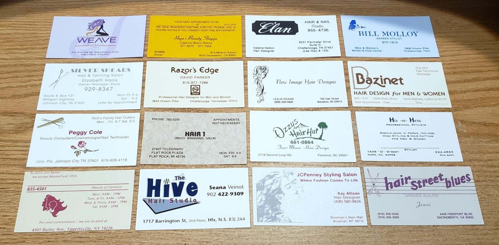 🔥LOT of 100 HAIR/BEAUTY Related BUSINESS CARDS for BUSINESS CARD COLLECTION L14