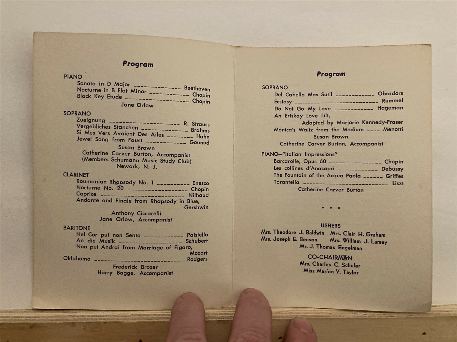 1963 May 1 Beethoven Club of Camden St. Paul’s Concert Program New Jersey NJ Vtg