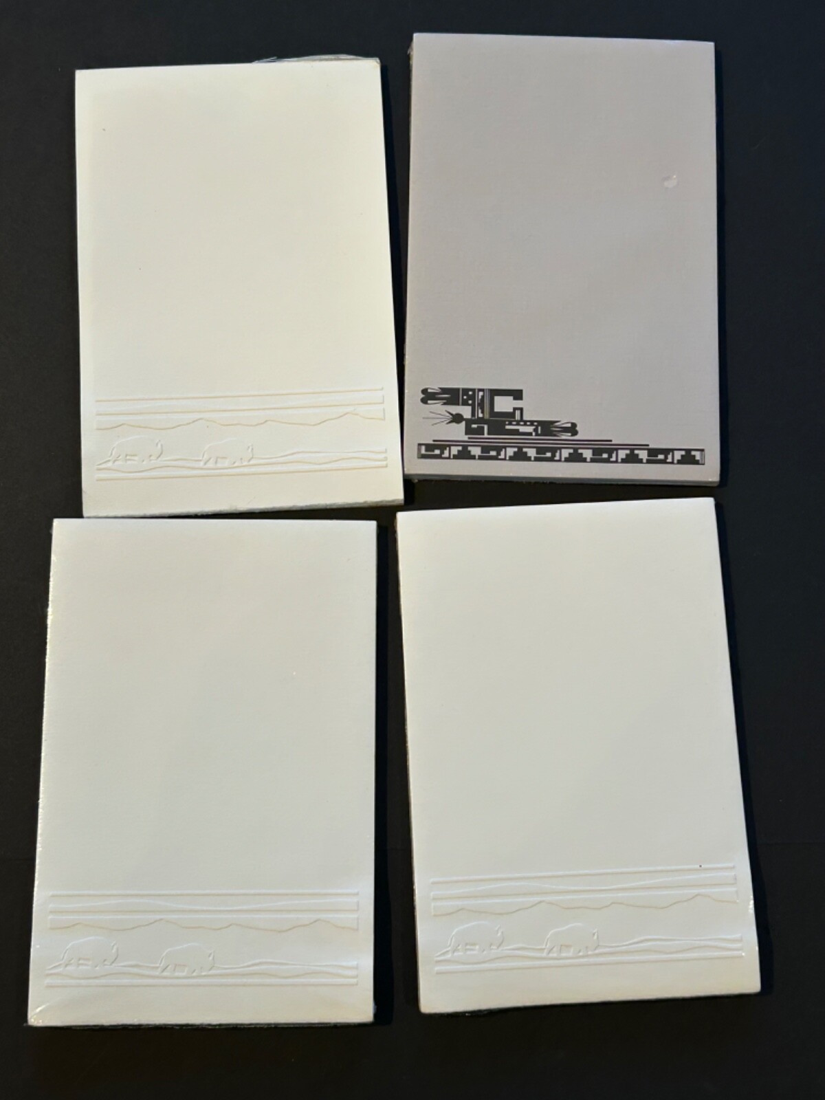 Vintage 80s APACHE DESIGN, Inc. Embossed Paper Tablets BUFFALO Pattern -Qty 4