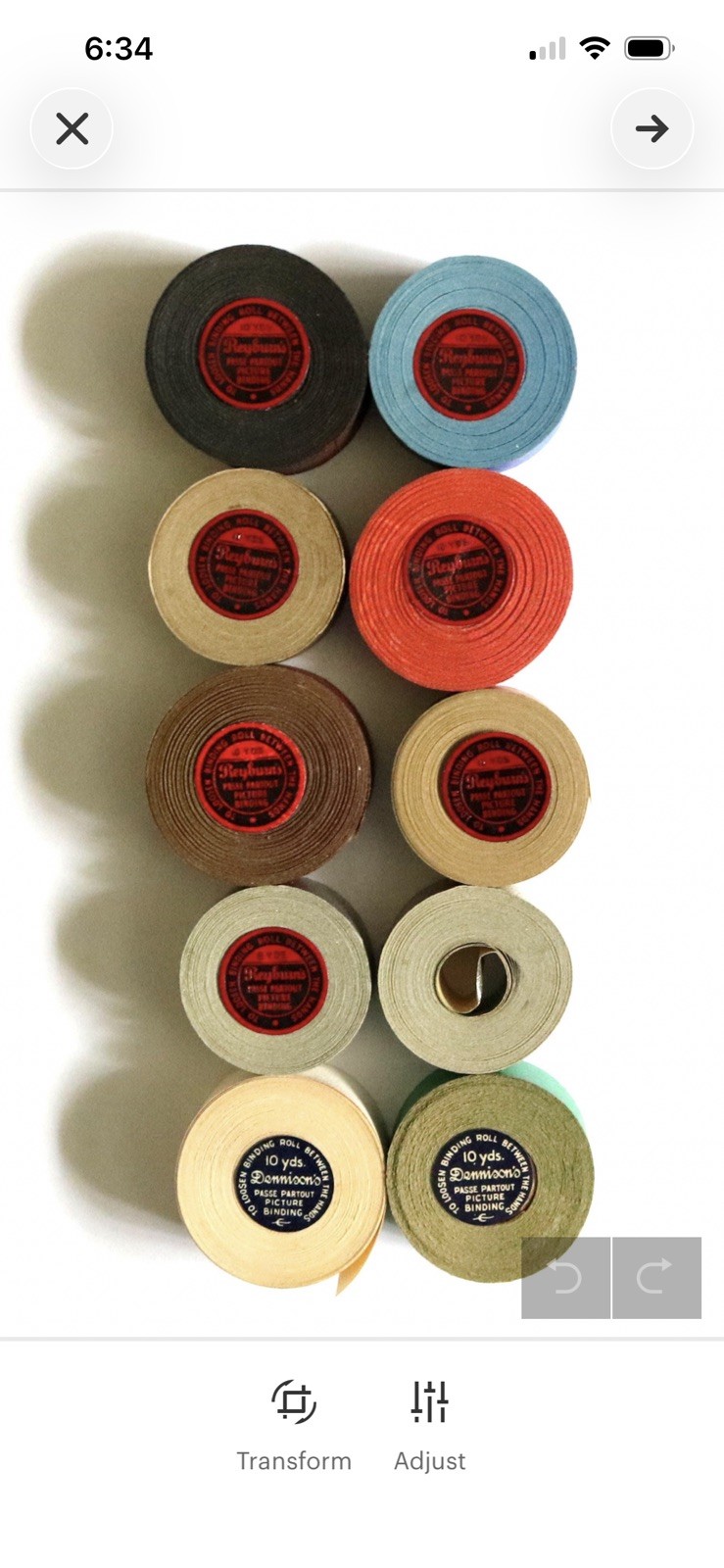Vintage Reyburn Passe Partout Picture Binding 10 Rolls Original Box Mixed Colors