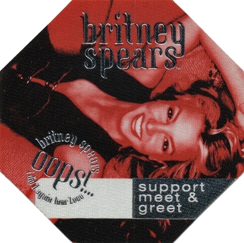 Britney Spears 2000 Oops! I Did It Again concert tour Backstage Pass