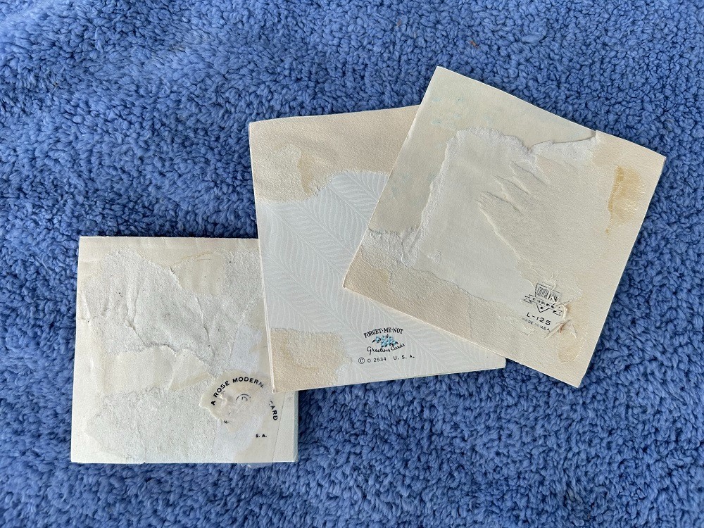 VINTAGE 1930’S & 40’S THREE SMALL GREETING CARDS WEDDING SHOWER GIFT – USED