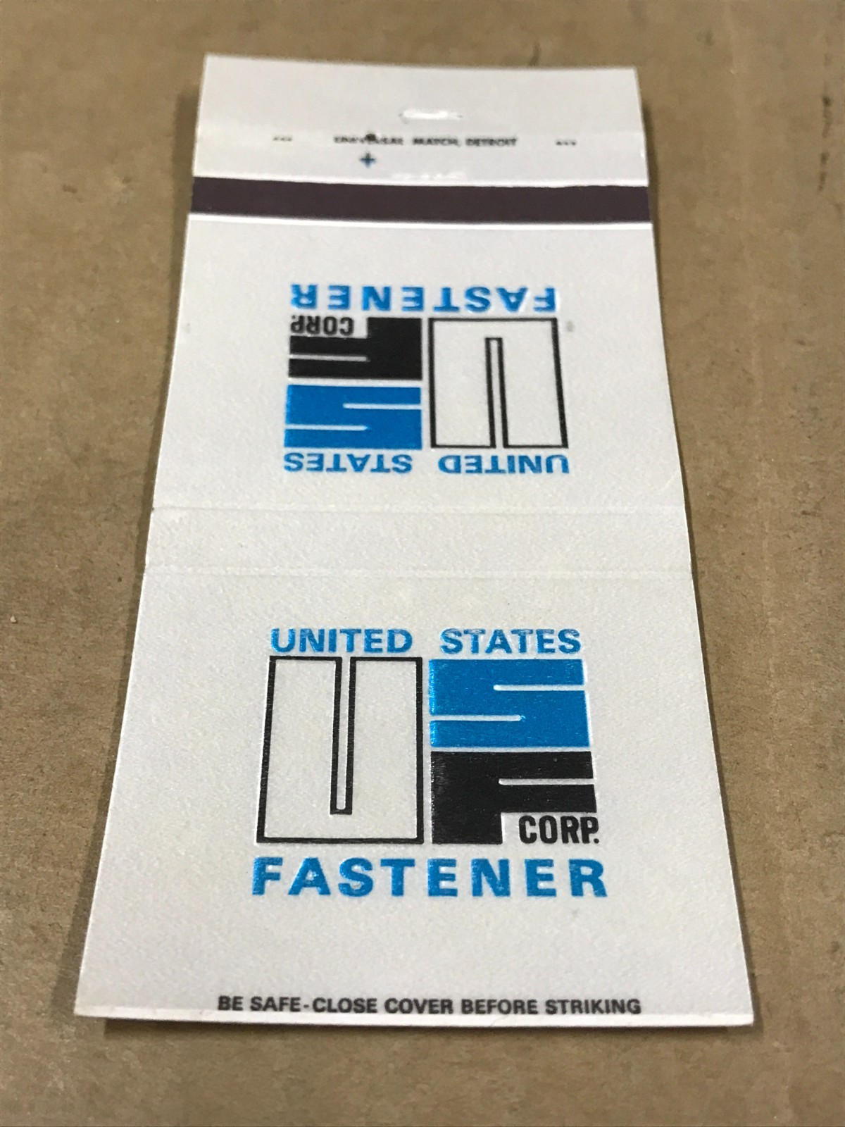 Vintage United States Fastener Corp. – Matchcover, Matchbook