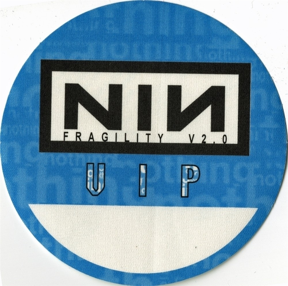 Nine Inch Nails 1999 The Fragile concert tour VIP Backstage Pass