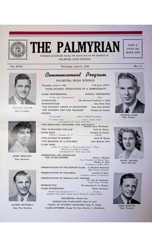 1946 Palmyra High School Yearbook NJ Commencement Program Palmyrian NJ School