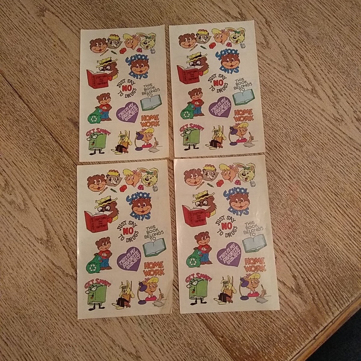 Vintage 1992 Stickers Shoney’s Bear Cub Club From Tennessee Set Of 4 Sheets