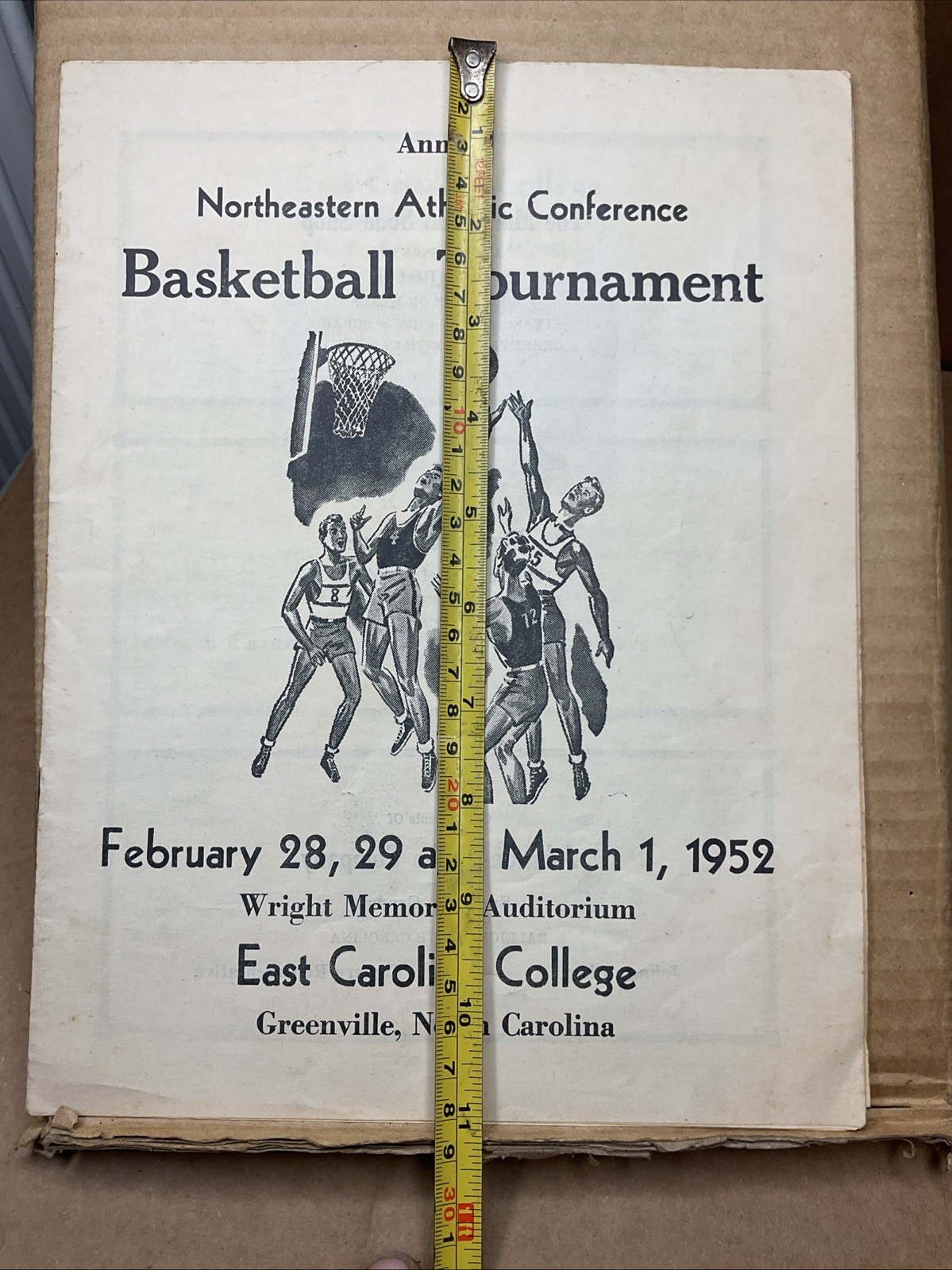 28 Feb -1 Mar 1952 Basketball Tournament East Carolina College Greenville Nc B65