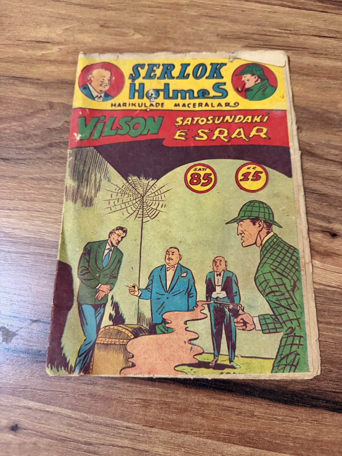 Vintage Turkish Sherlock Holmes No.85 Wilson Chateau Mystery Rare 1950s Book