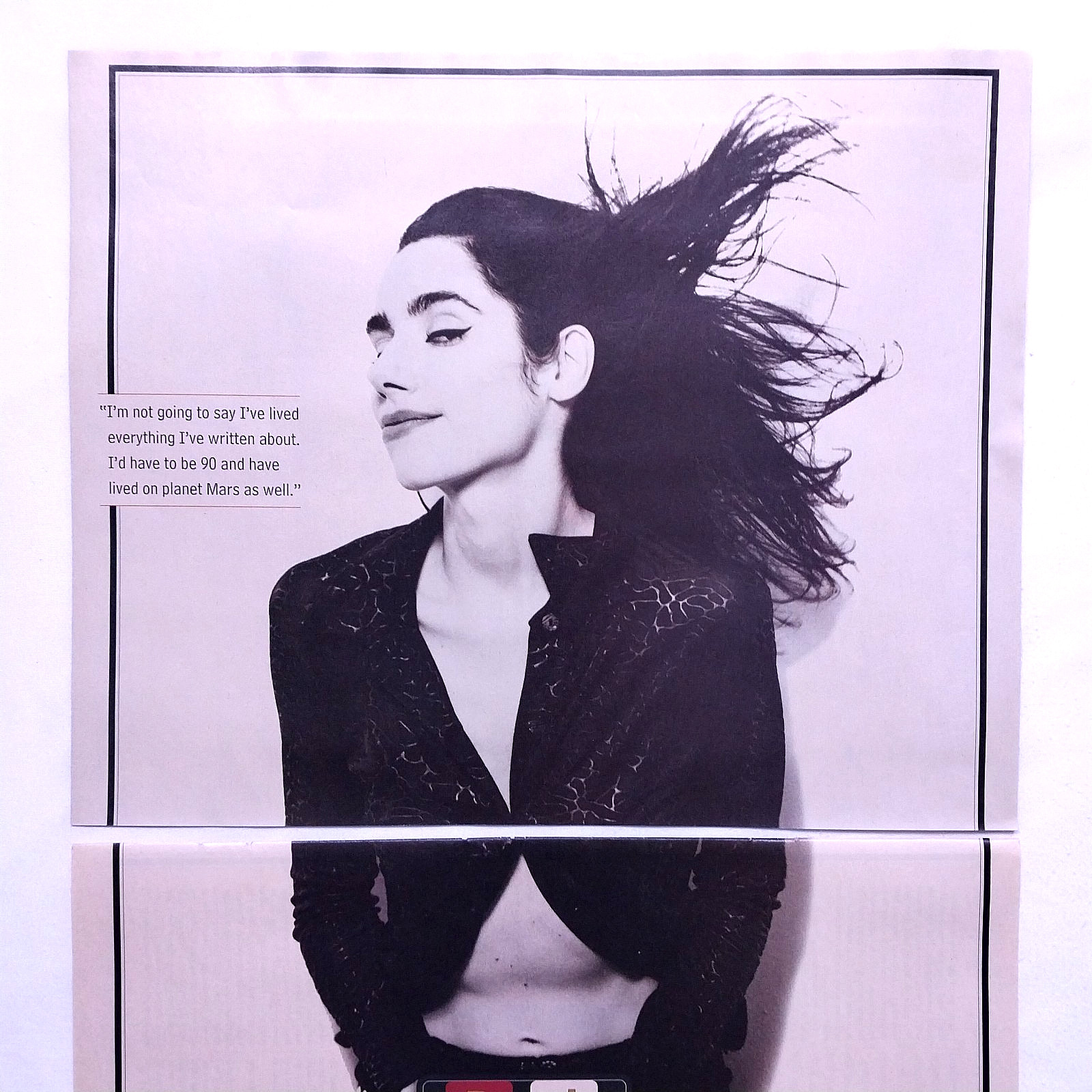 1995 PJ Harvey Vintage Photography Two Page Spread – Original Magazine Picture