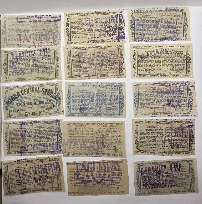1970s Philippines Paper Collectible Vintage Sweepstakes.Lot Of 15.Original.Used.