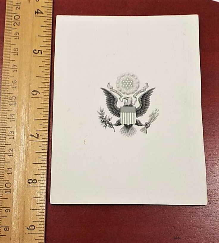 Vintage Presidential Great Seal Of United States Vignette – Original Heavy Paper