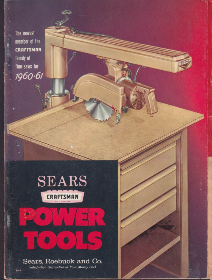 Sears Craftsman Power Tools Catalog 1960-1961 saw joiinter-planer lathe &c